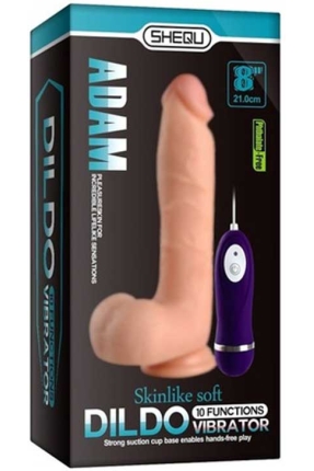 Shequ Adam Vibrating Realistic Suction Cup Vibrating Dildo 21 cm