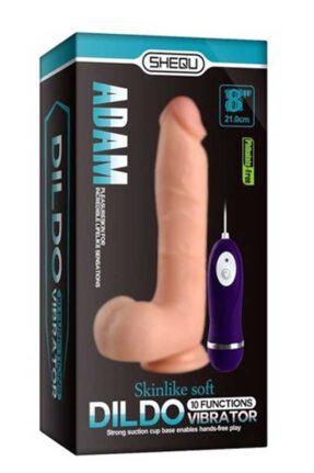 Shequ Adam Vibrating Realistic Suction Cup Vibrating Dildo 21 cm
