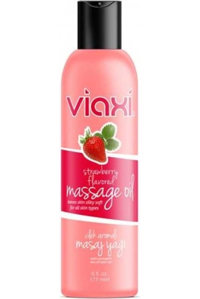 Viaxi Massage Oil, Strawberry Flavored, 177 ml.