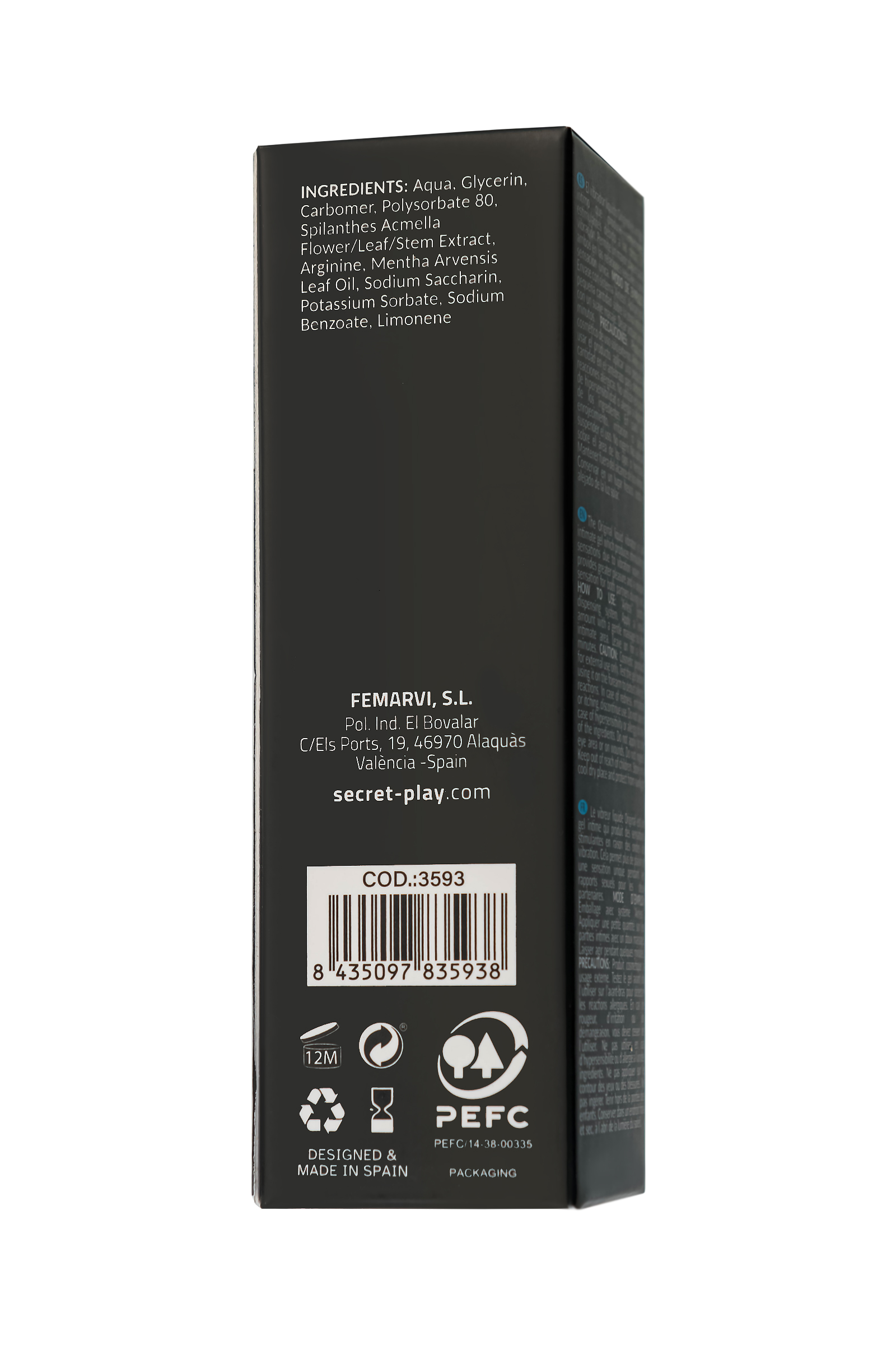 SECRET PLAY Unisex Massage Gel with Vibration Effect, 15 ml