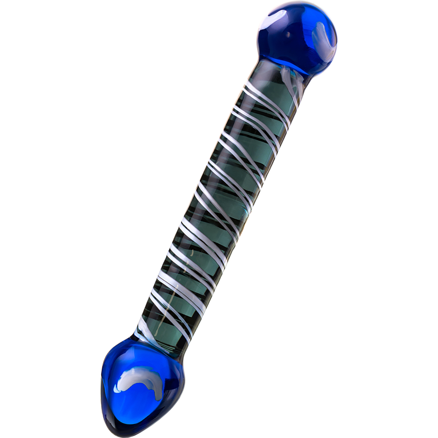 Çift Taraflı Cam Dildo, 21 cm