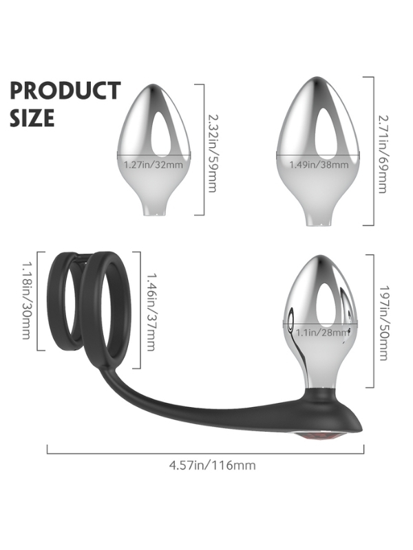 S-Hande Metal Anal Plug Seti ve Penis Halkası