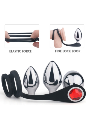 S-Hande Metal Anal Plug Seti ve Penis Halkası