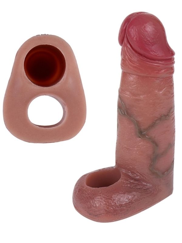 Dolgulu Testis Geçmeli Penis Kılıfı Model no: S8101 3 Dolgulu Testis Geçmeli Penis Kılıfı Model no: S8101 görsel 3