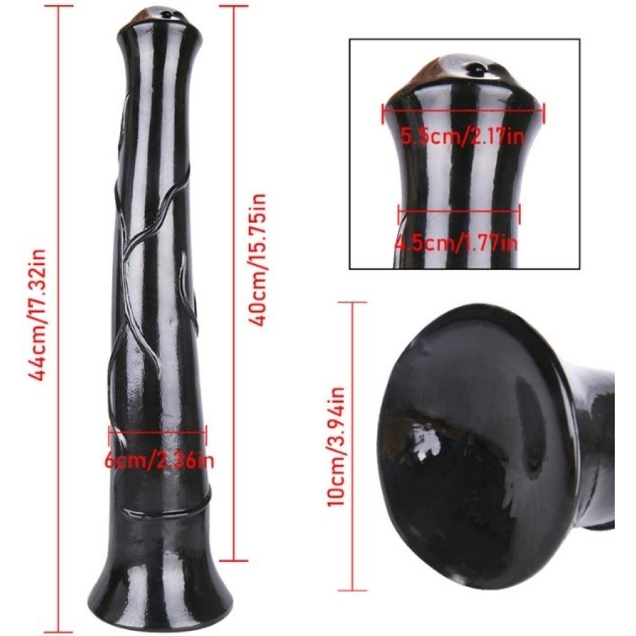 Siyah Renkli 44 cm Dev Dildo