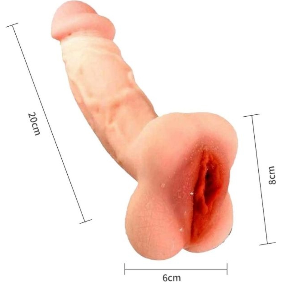 Vajina Girişli Dolgulu Realistik Penis Kılıfı Masturbatör 20CM