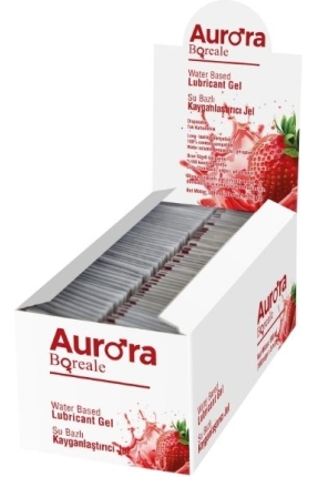 Aurora Boreale 100 x 5ml Sachets Strawberry Flavored Lubricant