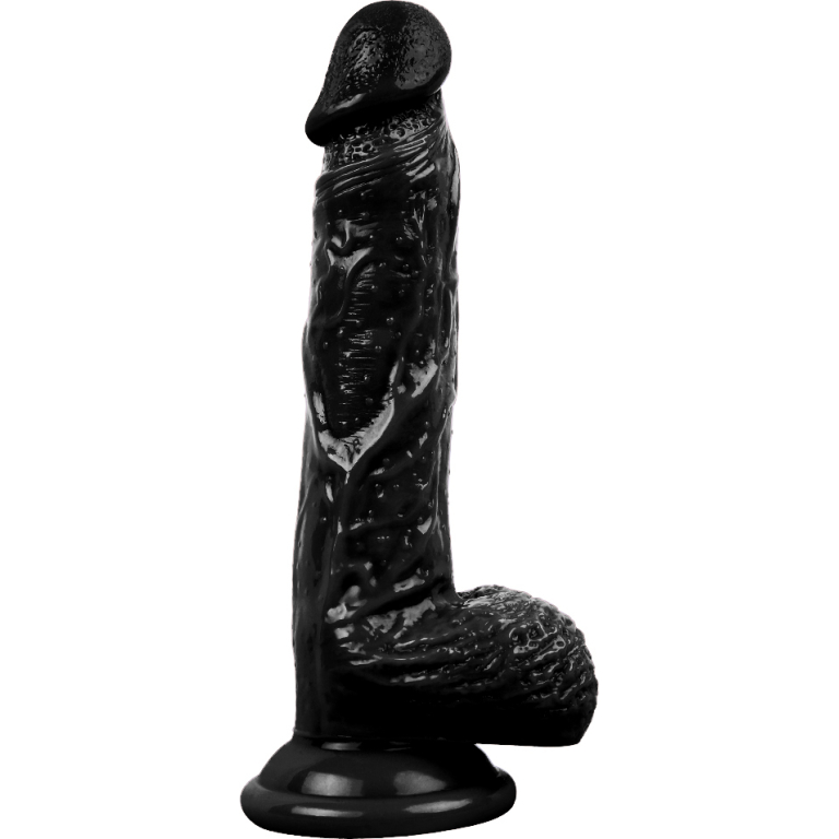 21CM Gerçekçi Siyah Dildo Penis