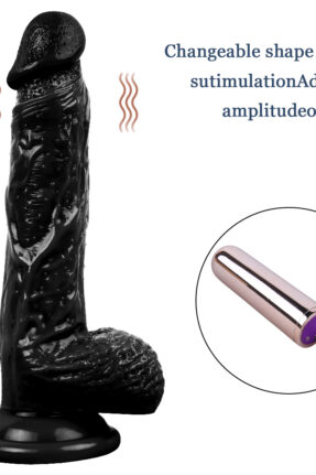 21CM Realistic Black Dildo Penis