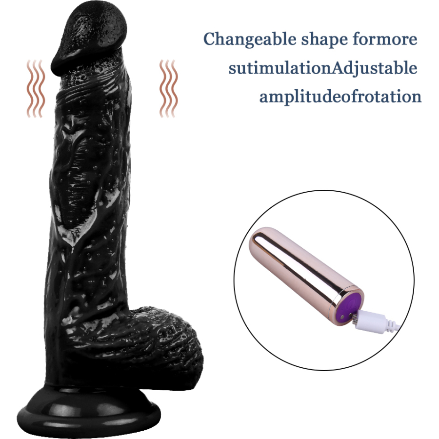 21CM Gerçekçi Siyah Dildo Penis
