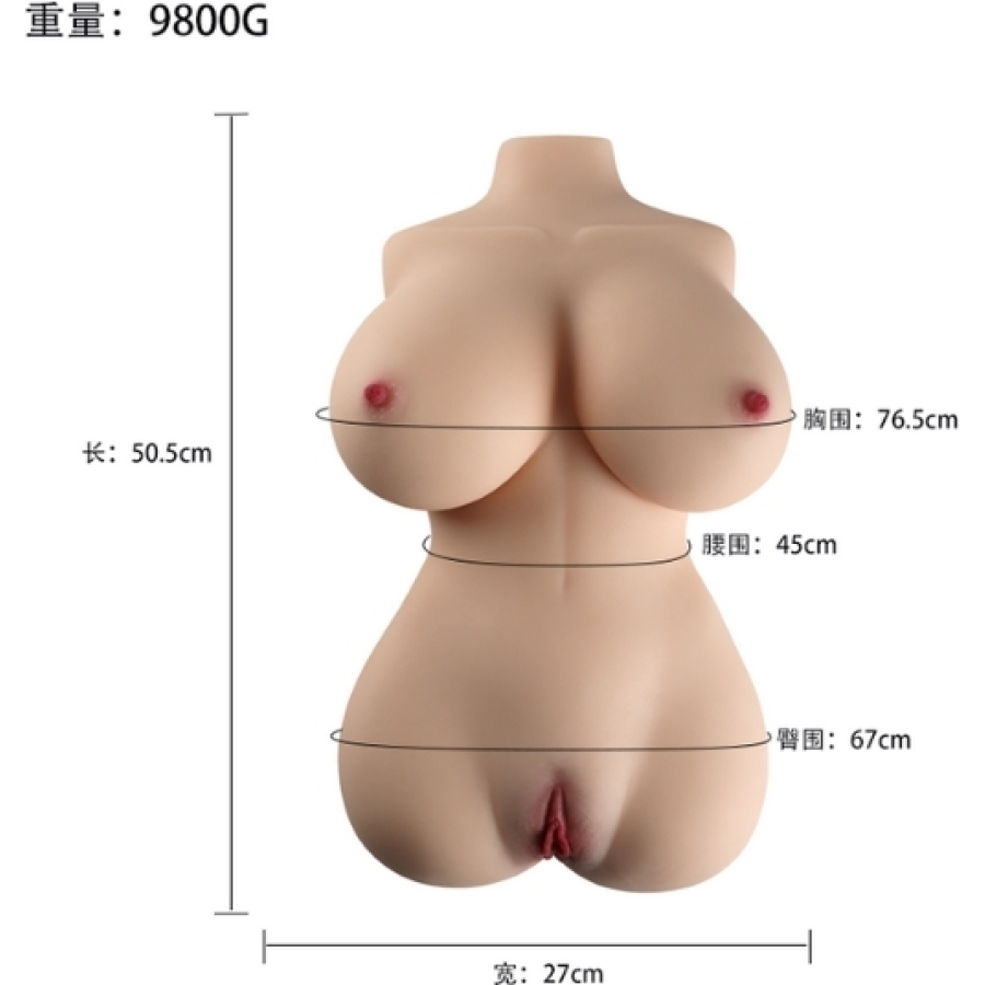 9.8KG Ultra Gerçekçi Büyük Göğüslü Yarım Vücut Mastürbatör