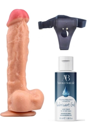 Belden Bağlamalı Kayganlaştırıcı Set + Noctis 23cm Realistik Dildo