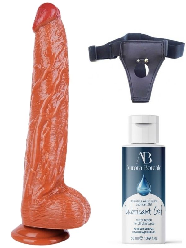 Belden Bağlamalı Kayganlaştırıcı Set Noctis 32cm Melez Dildo No:6 1 Belden Bağlamalı Kayganlaştırıcı Set Noctis 32cm Melez Dildo No:6 görsel 1
