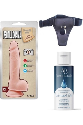 Waist-Attached Lubricant Set Peotillomania 19.5cm Realistic Dildo