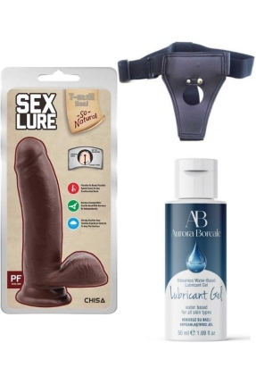 Belden Bağlamalı Kayganlaştırıcı Set Sex Lure Kıkırdaklı Gerçekçi Dildo – 17.5cm Zenci