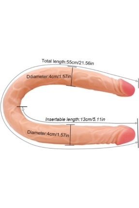 Ten Rengi 55 cm Çift Taraflı Dildo