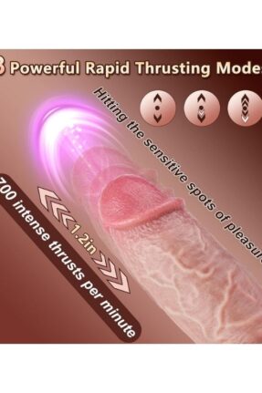 Thrusting Huge Thick Dildo Vibrator 21 Cm