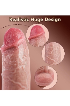 Thrusting Huge Thick Dildo Vibrator 21 Cm