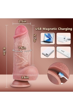 Thrusting Huge Thick Dildo Vibrator 21 Cm