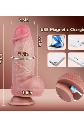 Thrusting Huge Thick Dildo Vibrator 21 Cm