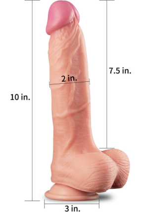 10 İnç Dual Layer Platinum Silicone Cock