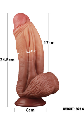 24.5 cm Dual layered Platinum Silicone Penis Dildo