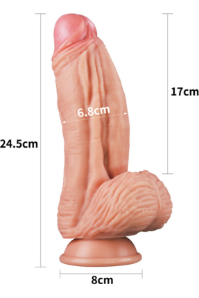 10 İnç Dual layered Platinum Silicone Cock - Flesh