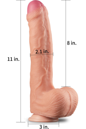 11 İnç Dual Layer Platinum Silicone Cock