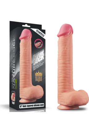 12 İnç Dual Layered Platinum Silicone Cock Dildo