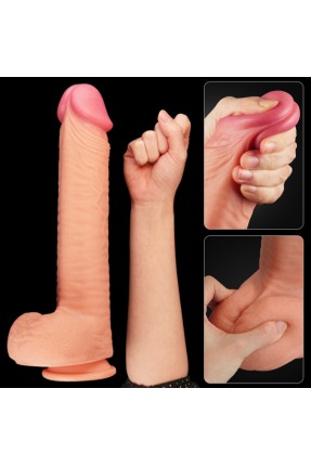 30 cm Dual Layered Platinum Silicone Penis Dildo