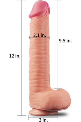30 cm Dual Layered Platinum Silicone Penis Dildo