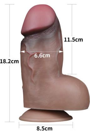 18cm Çift Katmanlı Silikon Dildo