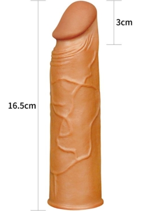 Add 1" Pleasure X Tender Penis Sleeve Brown