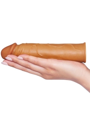 Add 1" Pleasure X Tender Penis Sleeve Brown