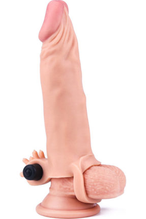 Add 2 Inch Pleasure X Tender Vibrating Penis Sleeve Brown