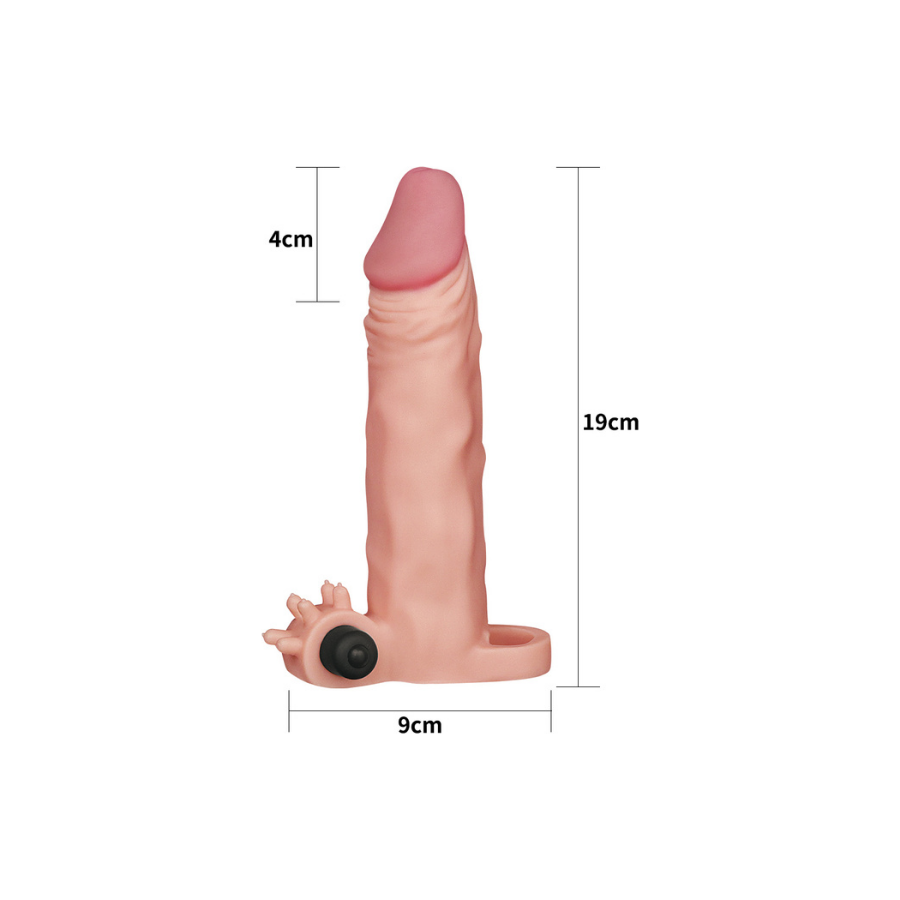 Add 2 İnç Pleasure X Tender Vibrating Penis Sleeve Flesh