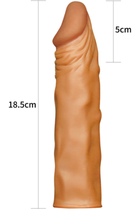 Add 2" Pleasure X Tender Penis Sleeve Brown
