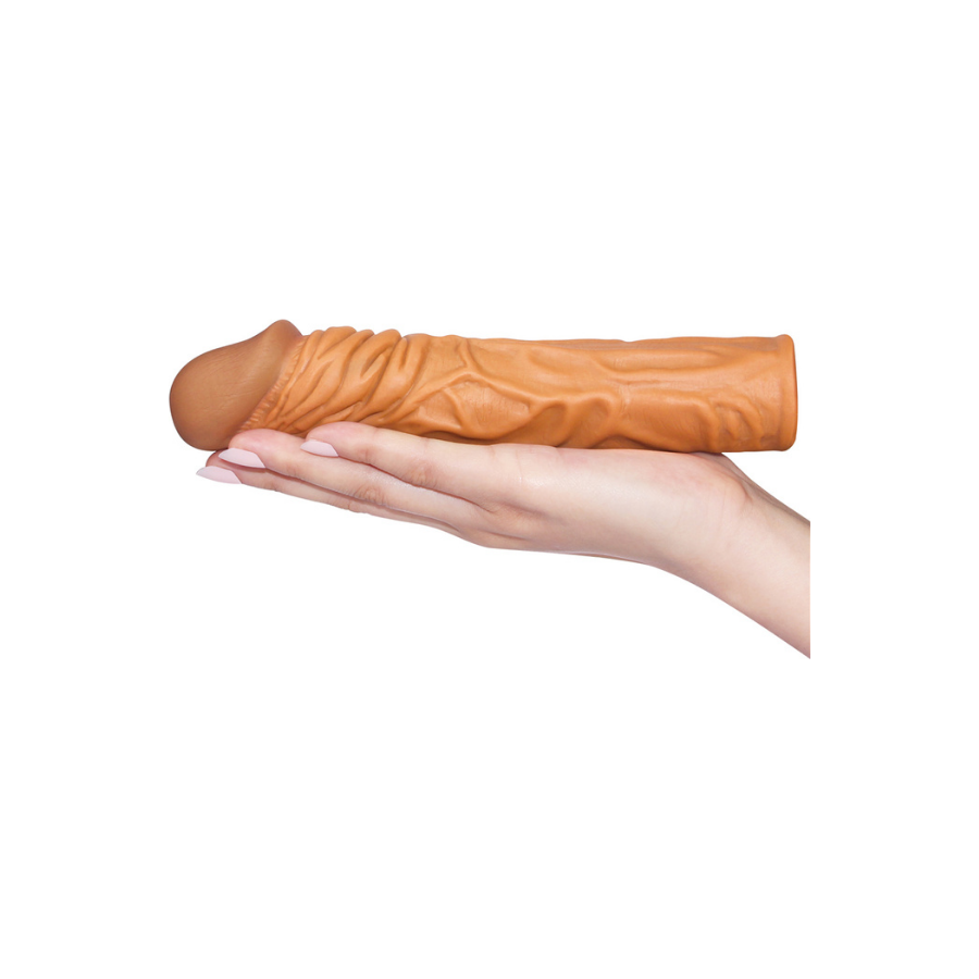Add 2" Pleasure X Tender Penis Sleeve Brown