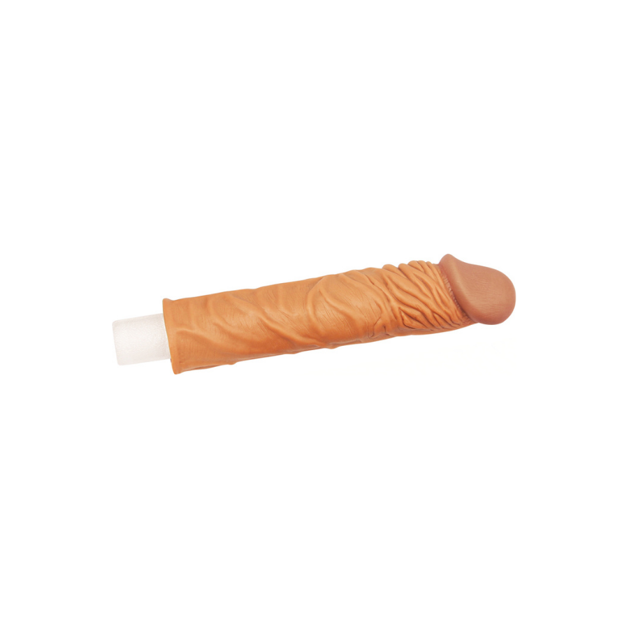 Add 2" Pleasure X Tender Penis Sleeve Brown