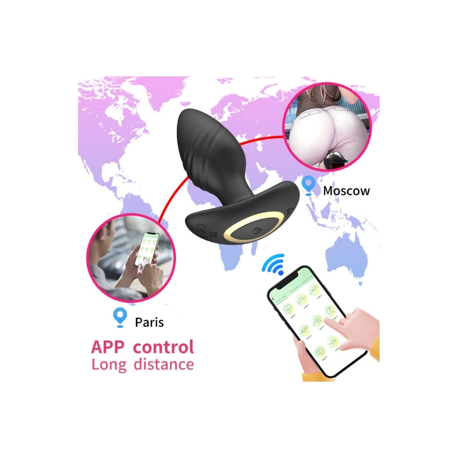 Big Boat Anchor Swing – Telefon Kontrollü Titreşimli Anal Plug (Siyah)