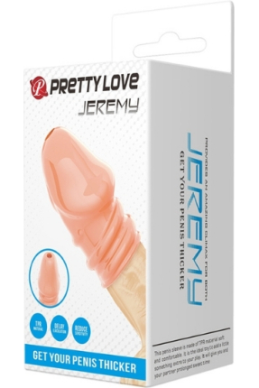 Jeremy Geciktirici ve Sertleştirici TPR Penis Kılıfı Ten Rengi