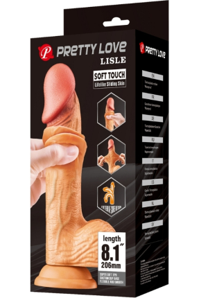 Censan Lisle 8.1 İnç Kıkırdak Yapılı Gerçek Deri Yapılı Dildo