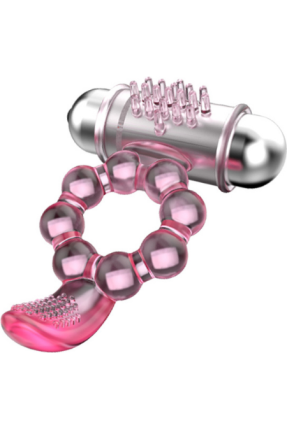 Plasure Tongue Vibrating Clitoris Stimulator Transparent Penis Sleeve