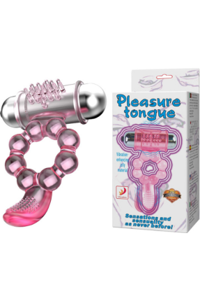 Plasure Tongue Vibrating Clitoris Stimulator Transparent Penis Sleeve