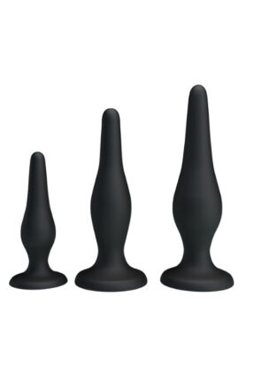 Black Silicone Anal Plug Set (Image 1)