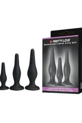 Black Silicone Anal Plug Set