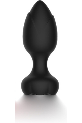 Telefon Kontrollü Full Covered Rubber Rose Anal Plug – Siyah