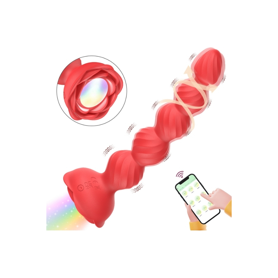 Telefon Kontrollü Haley Rose Pulled Beads Anal Plug – Siyah