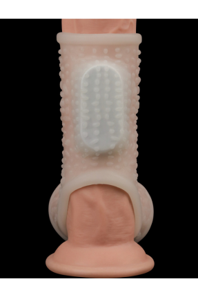 Vibrating Drip Knights Ring with Scrotum Sleeve (Beyaz)