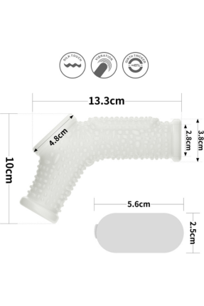 Vibrating Drip Knights Ring with Scrotum Sleeve (Beyaz)